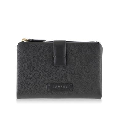 Medium black leather 'Tetbury' tab purse